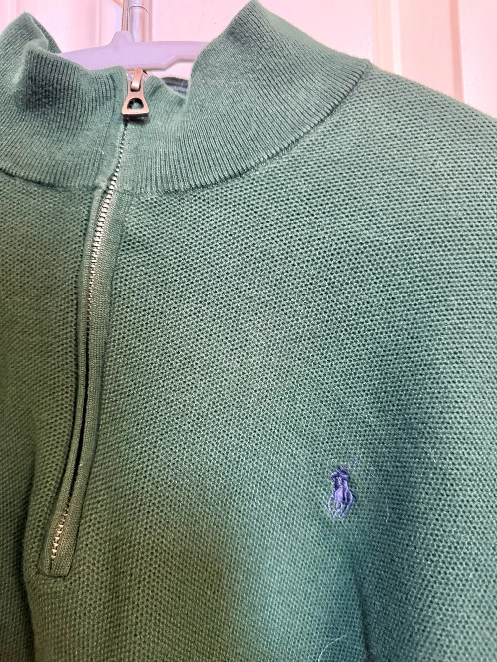 Polo by Ralph Lauren Forest Green Quarter-Zip Men's Sweater